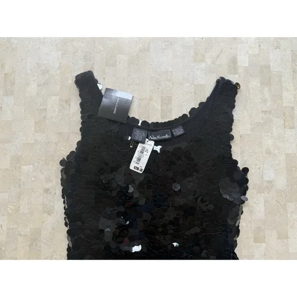 Vintage Anne Klein II Vintage Sequin Cocktail Dress Shrug Set Size SP NWT $700 - Picture 12 of 13